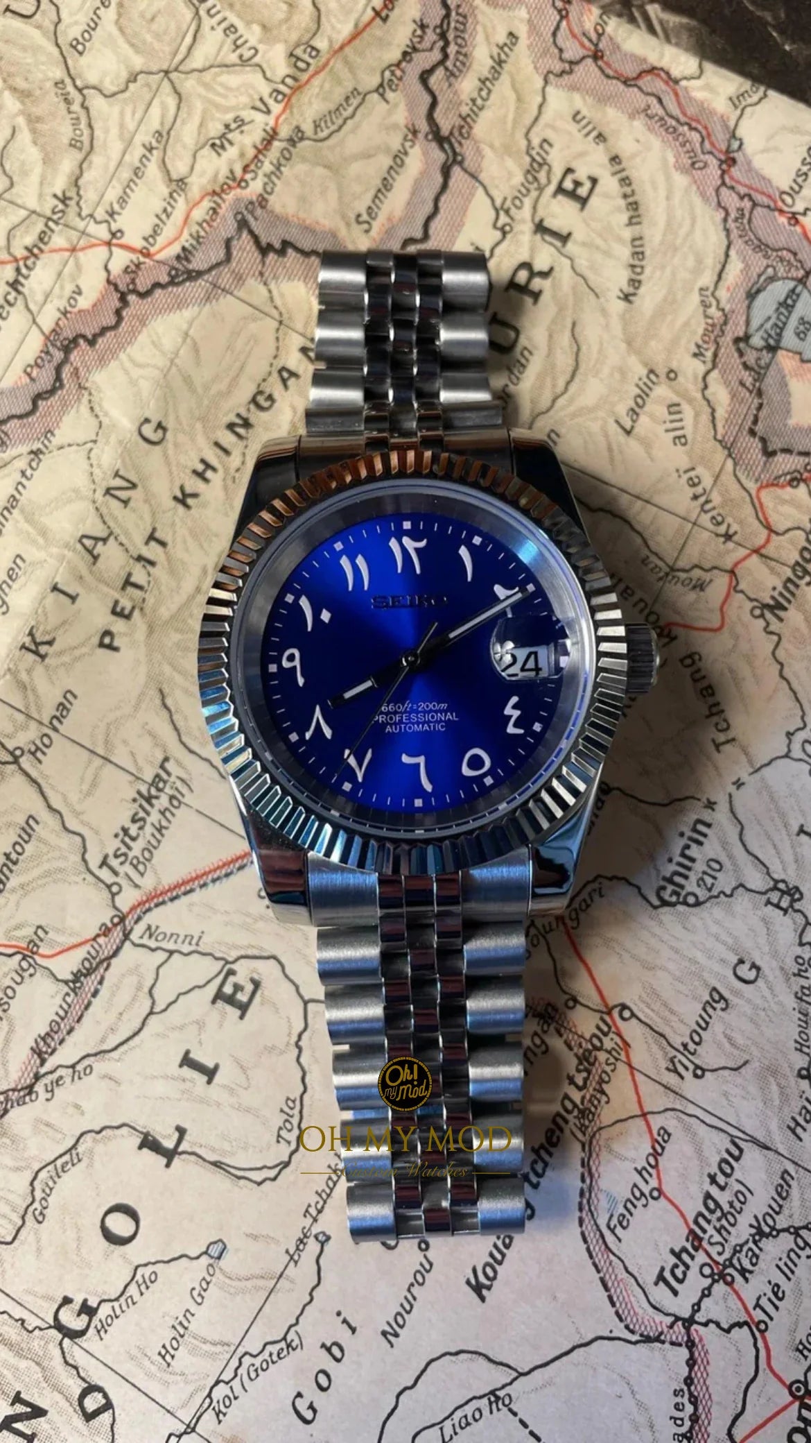 Datejust Blue Arabic Dial Custom Mod