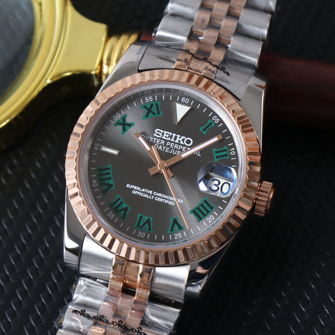 Datejust "Wimbledon" Two Tone Rose Gold Custom Mod