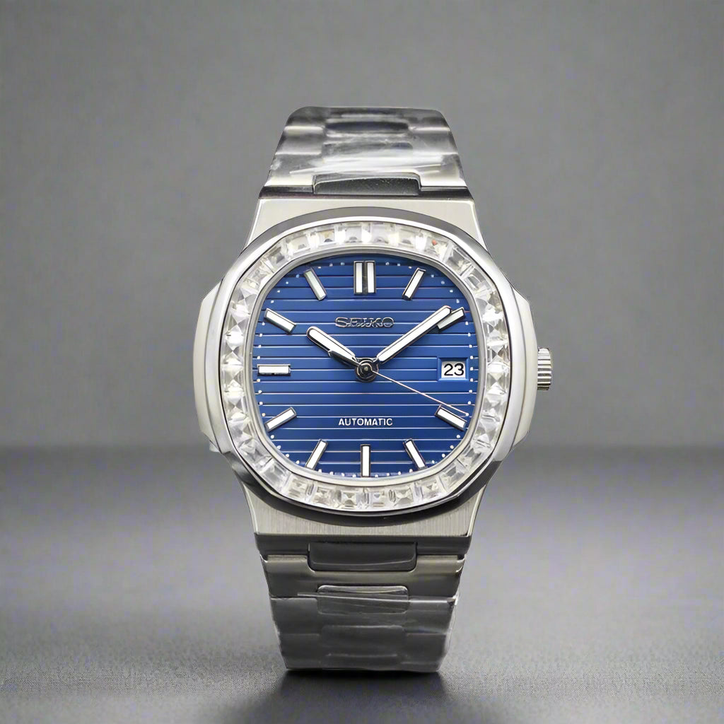 Nautilus "Blue” Diamond Bezel Custom Mod