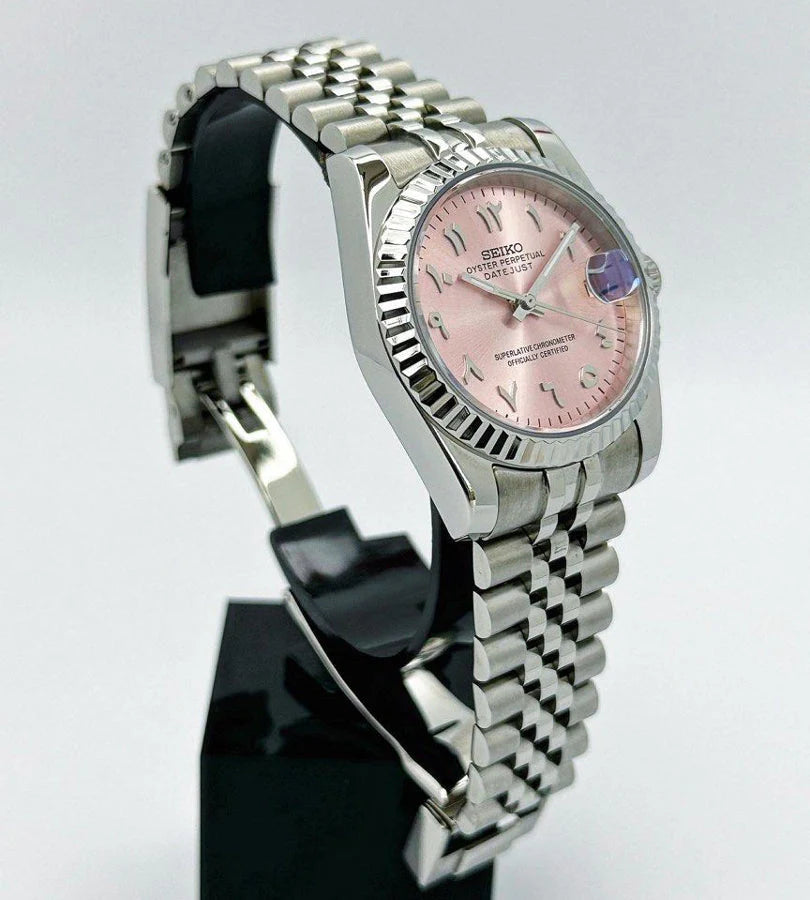 Datejust Pink Arabic Dial Custom Mod