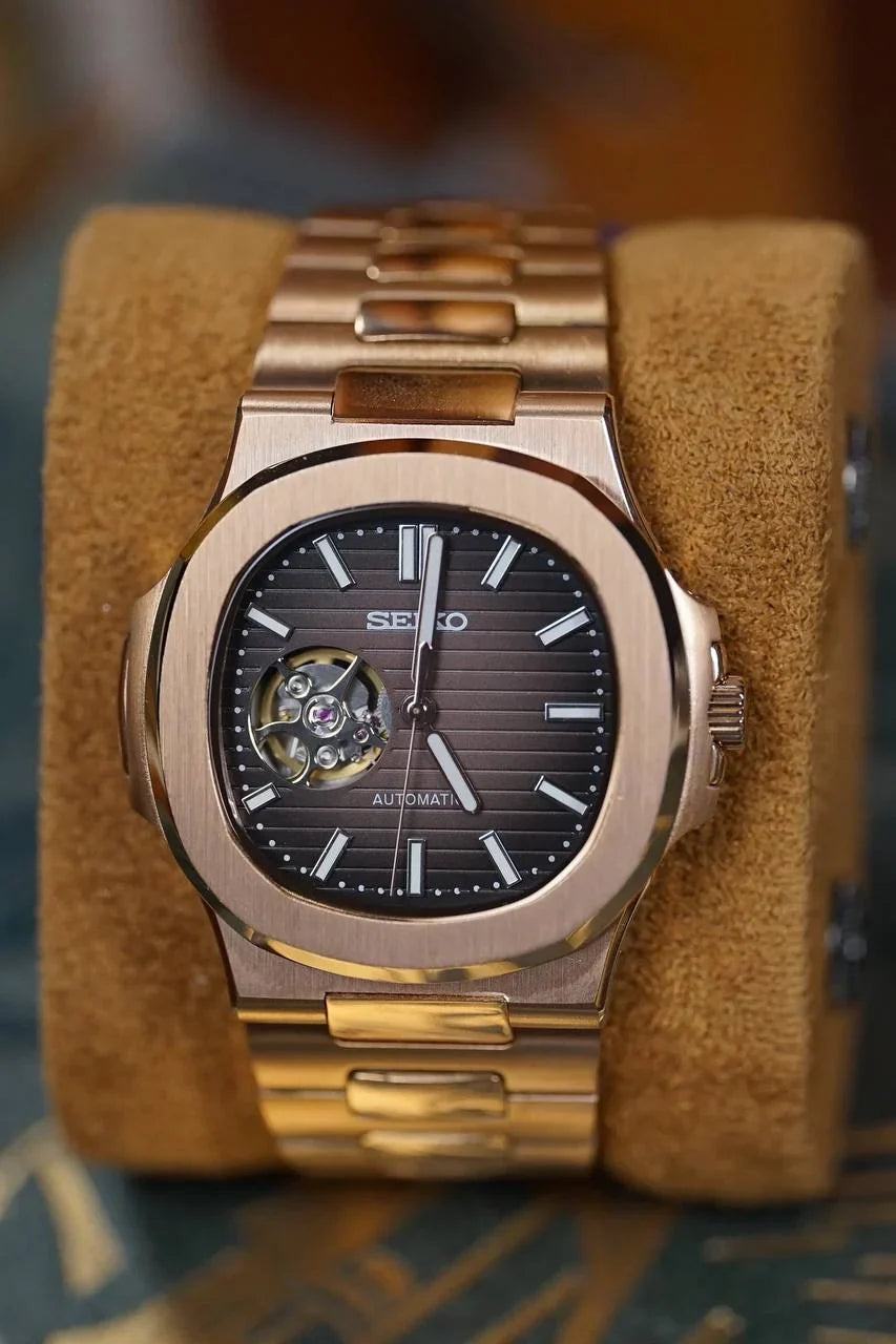 Nautilus "Rose Gold & Chocolate” Openheart Custom Mod
