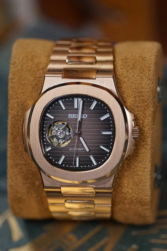 Nautilus "Rose Gold & Chocolate” Openheart Custom Mod