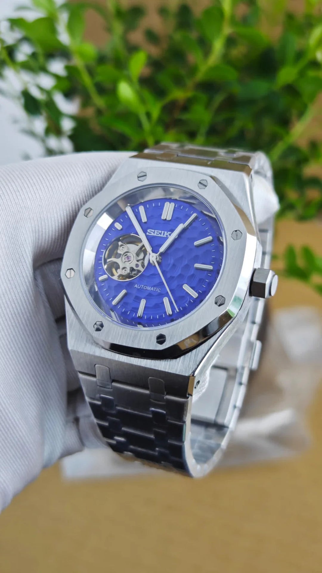 Royal Oak Rose Gold Green Dial Custom Mod