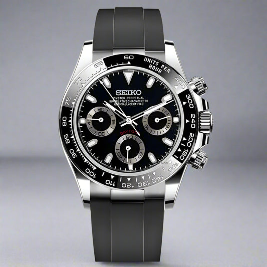 Daytona Oysterflex Black Rubber Strap Custom Mod