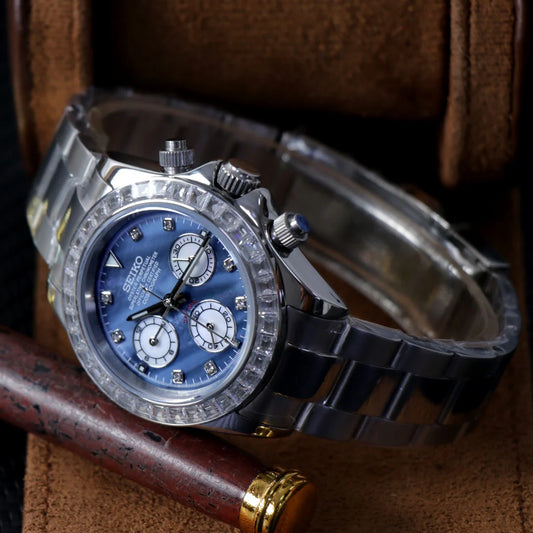 Daytona 'Sodalite' Dial Blue Sapphire Bezel with Diamond Custom Mod