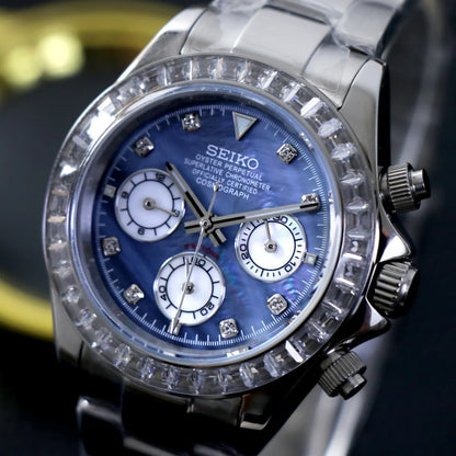 Daytona 'Sodalite' Dial Blue Sapphire Bezel with Diamond Custom Mod