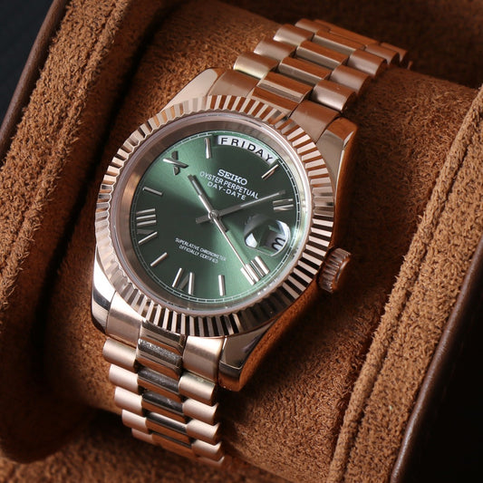 Daydate Rose Gold Green Dial Custom Mod