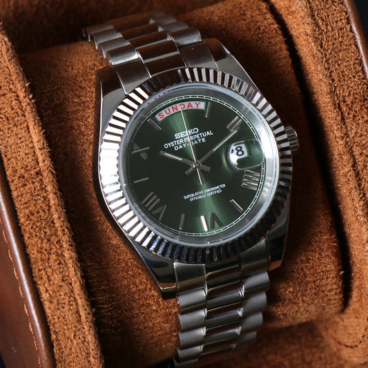 Daydate Green Dial Silver Case Custom Mod