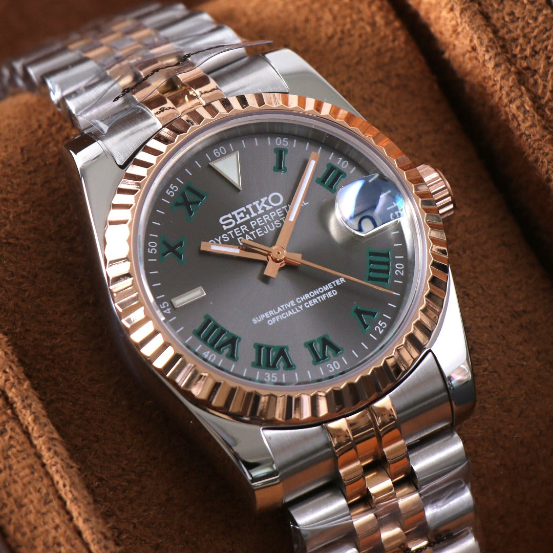 Datejust "Wimbledon" Two Tone Rose Gold Custom Mod