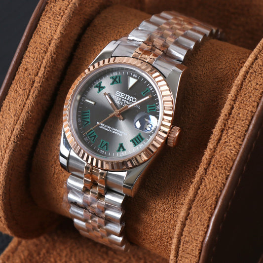 Datejust "Wimbledon" Two Tone Rose Gold Custom Mod
