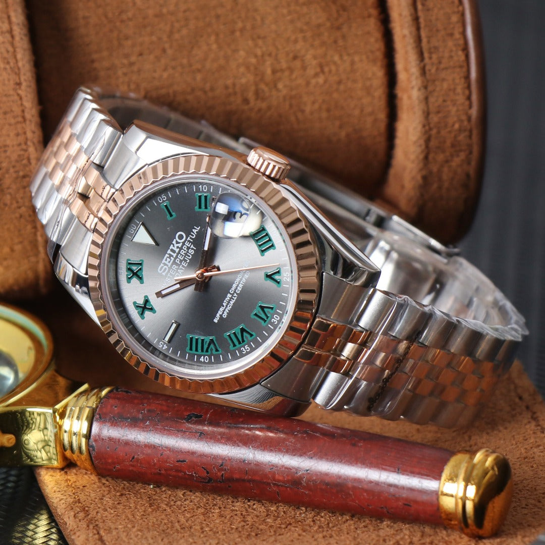 Datejust "Wimbledon" Two Tone Rose Gold Custom Mod