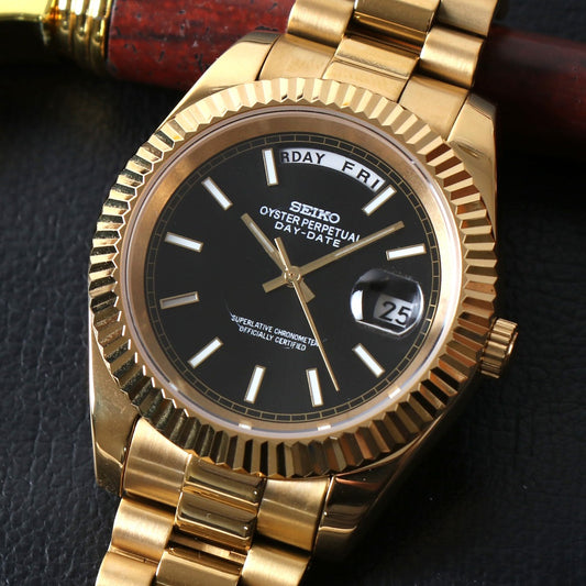 Daydate Black Gold Two Tone Custom Mod