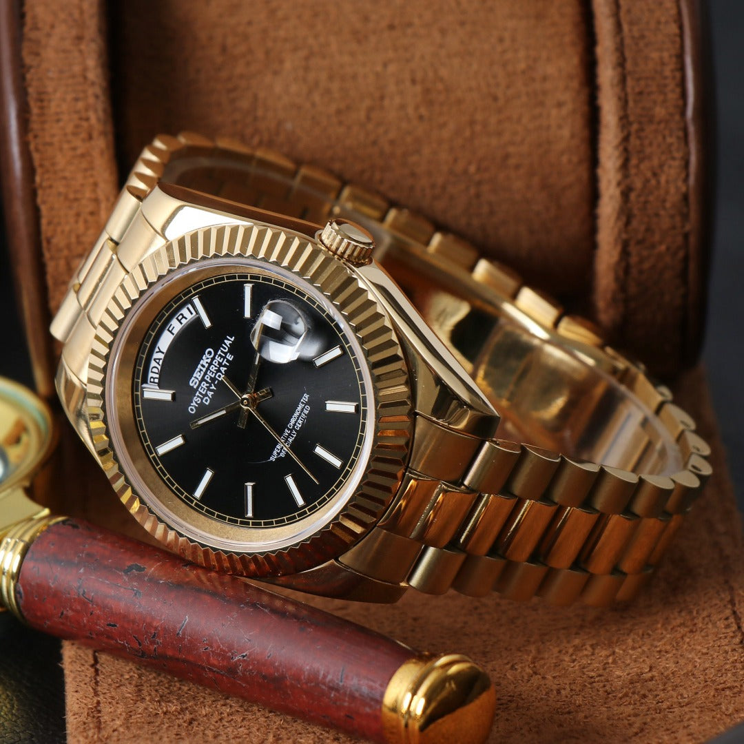 Daydate Black Gold Two Tone Custom Mod