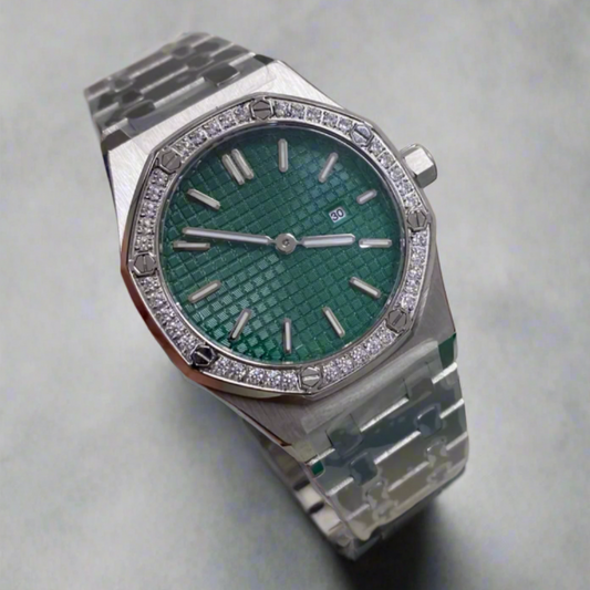 Royal Oak Rose Gold Green Dial Custom Mod