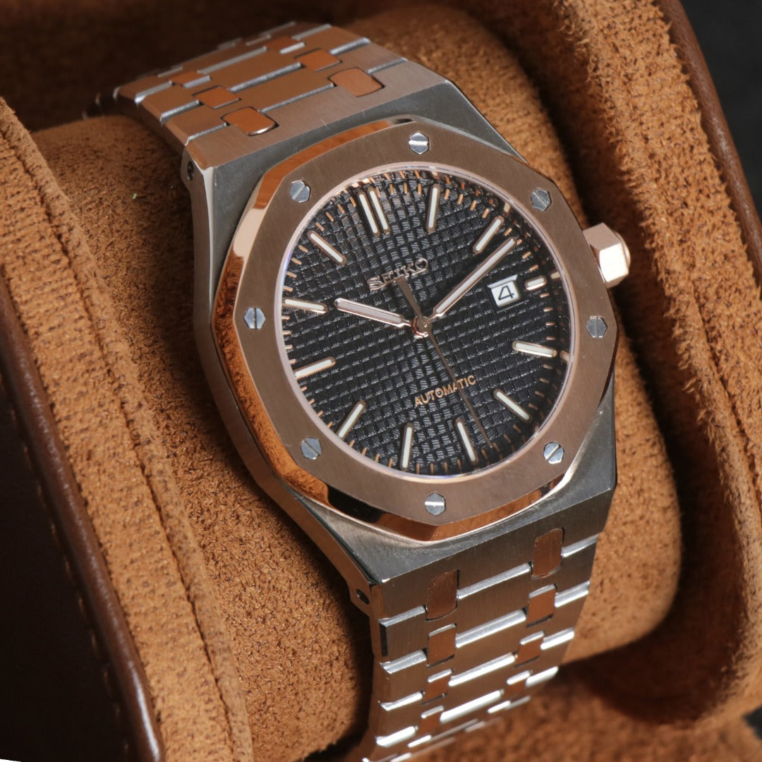 Royal Oak Rose Gold Black Custom Mod