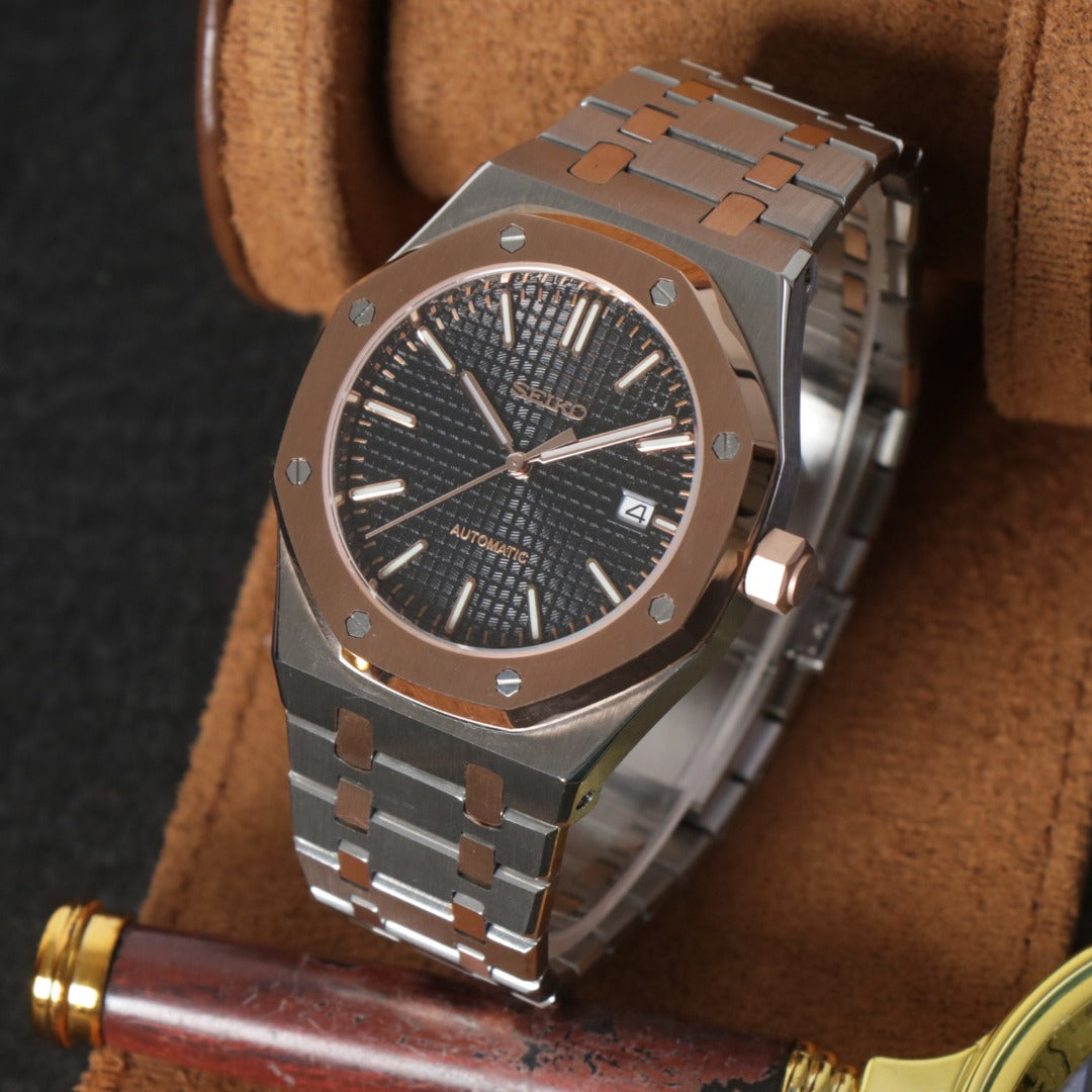 Royal Oak Rose Gold Black Custom Mod