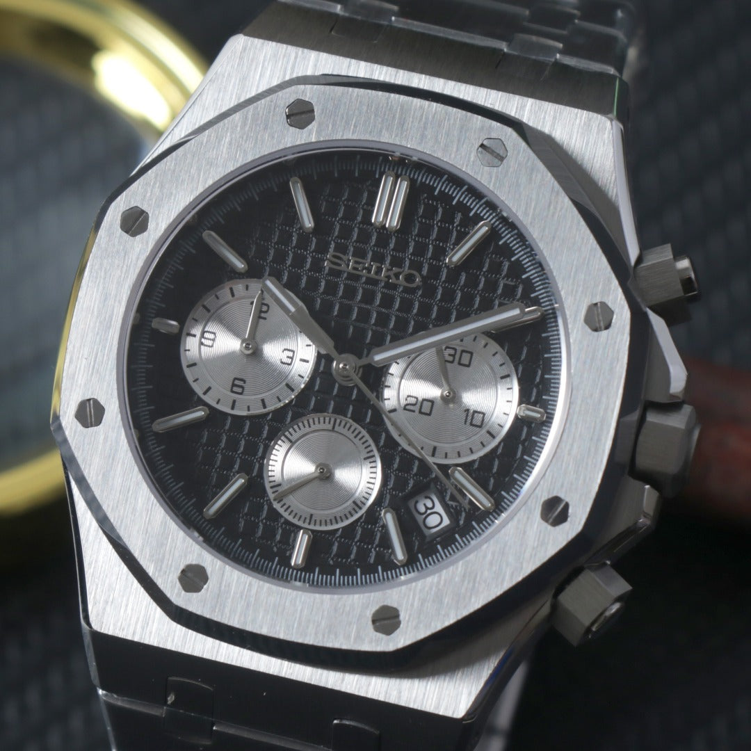 Royal Oak Chronograph Silver Black Custom Mod
