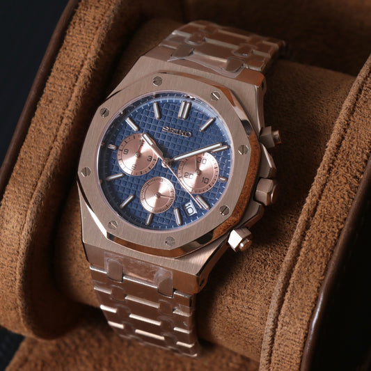 Royal Oak Chronograph Rose Gold Blue Custom Mod