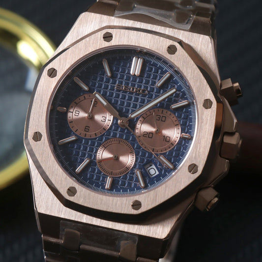 Royal Oak Chronograph Rose Gold Blue Custom Mod