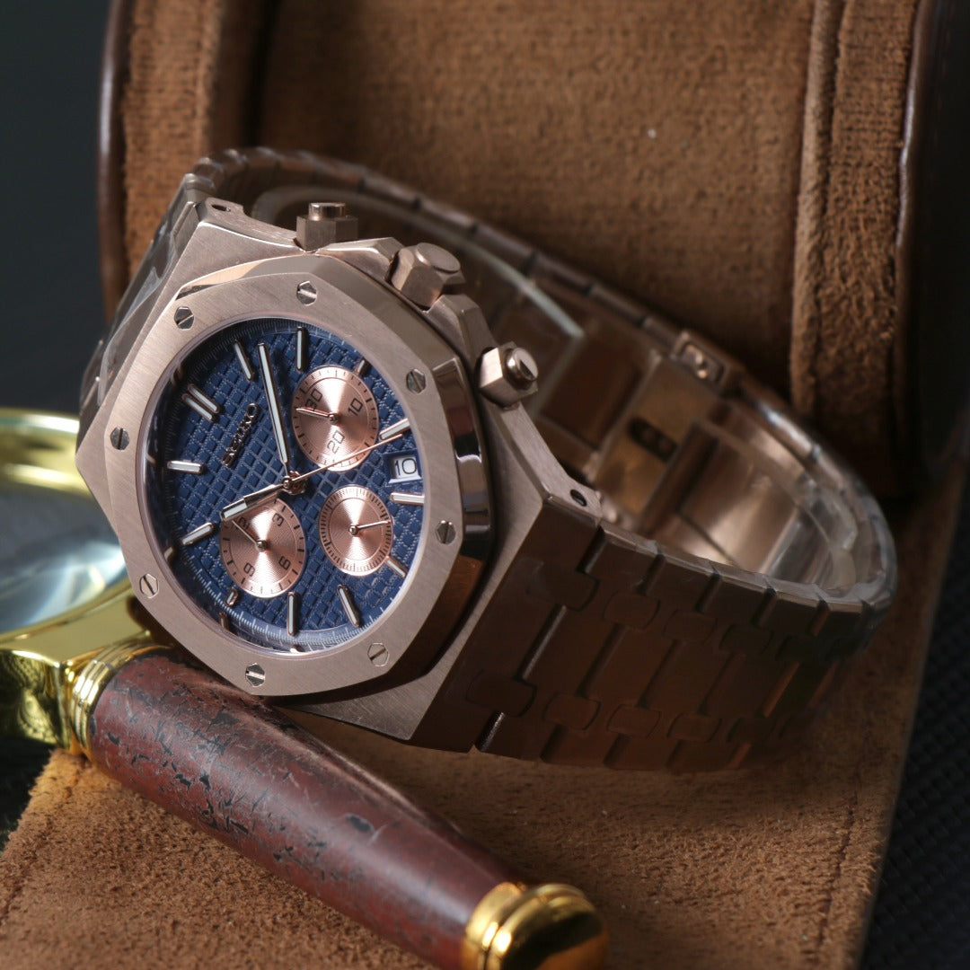 Royal Oak Chronograph Rose Gold Blue Custom Mod