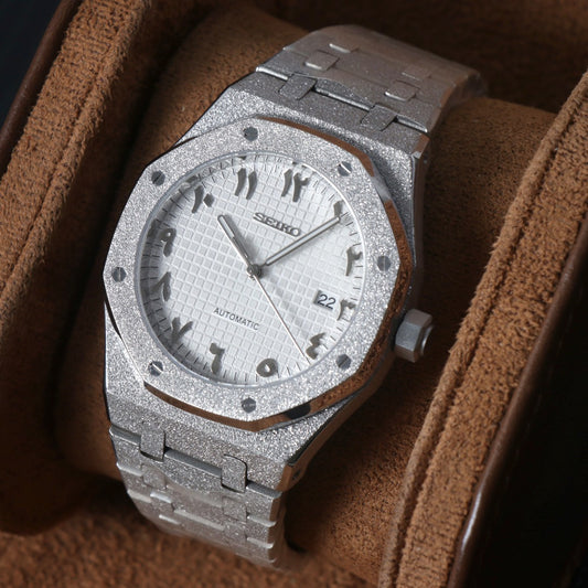 Royal Oak White Arabic Dial Diamond Edition Custom Mod