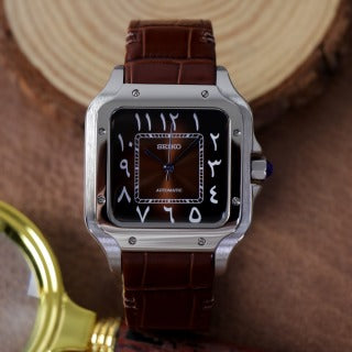 Santos Arabic Dial Brown Leather Belt Custom Mod