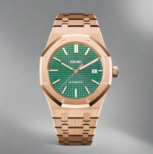 Royal Oak Rose Gold Green Dial Custom Mod