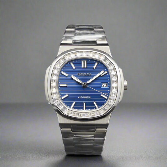 Nautilus "Blue” Diamond Bezel Custom Mod
