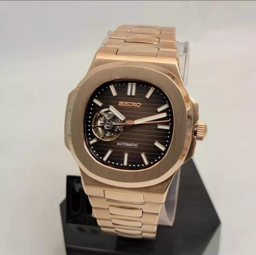 Nautilus "Rose Gold & Chocolate” Openheart Custom Mod