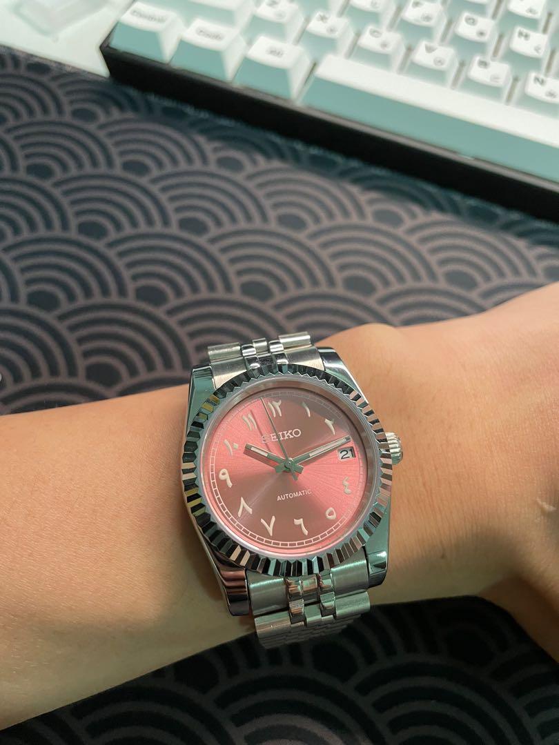 Datejust Pink Arabic Dial Custom Mod