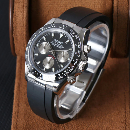 Daytona Oysterflex Black Rubber Strap Custom Mod